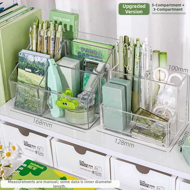 Priehľadný akrylový držiak na perá s veľkou kapacitou — organizér na písacie potreby na detskom stole, darček pre spolužiaka, Vianoce