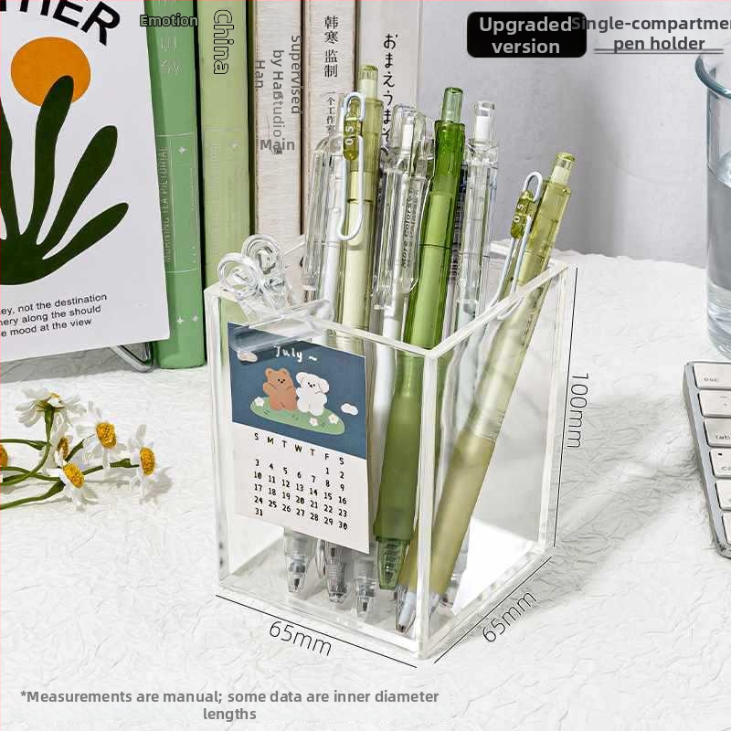 Priehľadný akrylový držiak na perá s veľkou kapacitou — organizér na písacie potreby na detskom stole, darček pre spolužiaka, Vianoce
