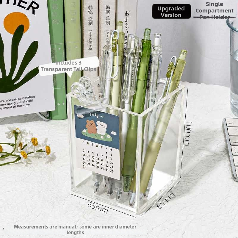 Priehľadný akrylový držiak na perá s veľkou kapacitou — organizér na písacie potreby na detskom stole, darček pre spolužiaka, Vianoce