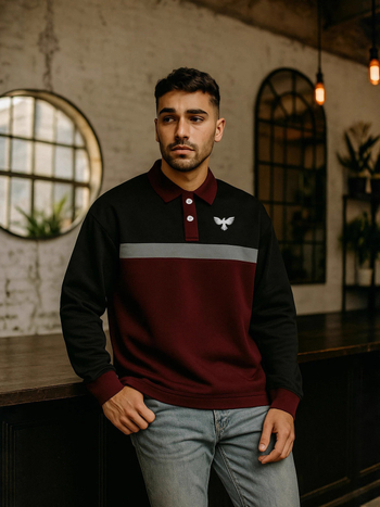 Muška dukserica s 3D digitalnim printom, ovratnik spušten, dugi rukav, 96% poliester, prilagođeni kroj