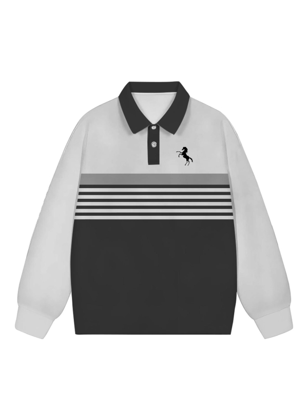 Muška dukserica s 3D digitalnim printom, ovratnik spušten, dugi rukav, 96% poliester, prilagođeni kroj