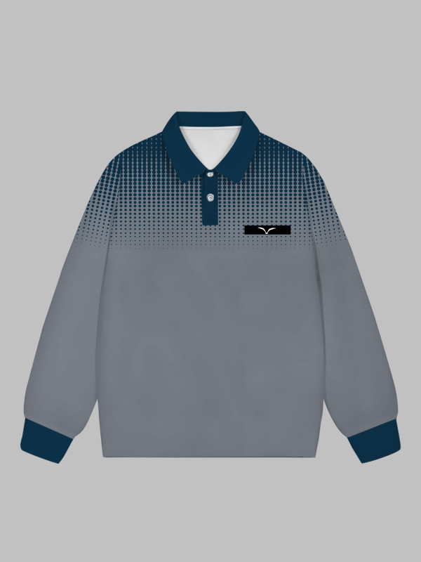 Muška dukserica s 3D digitalnim printom, ovratnik spušten, dugi rukav, 96% poliester, prilagođeni kroj