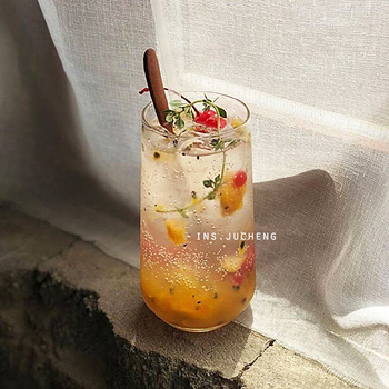 Staklena čaša za piće – nordijski stil, sa slamkom, prijenosna, jednoslojna