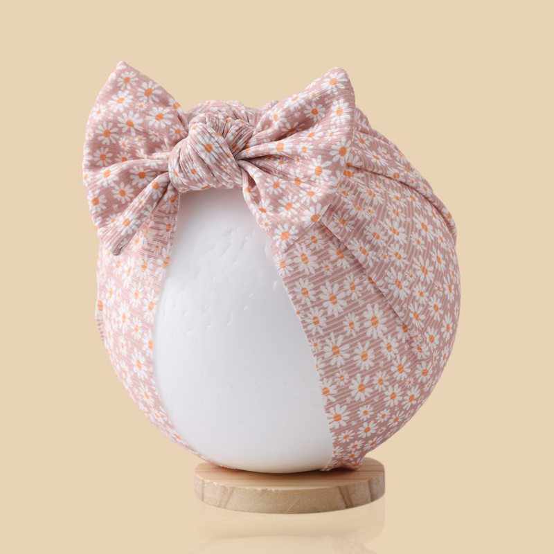 Detská čiapka Beanie z jacquardového polyesteru (96%+), pruhovaný vzor, bez okraje, ochrana proti slnku