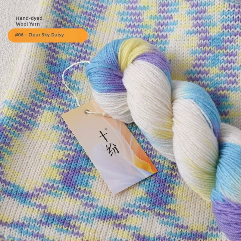 Ručne farbená vlna priadza (zmiešaná priadza; priadza na motúky; ring-spun; na ručné pletenie; Produktové číslo: 80 ručne farbená vlna priadza)