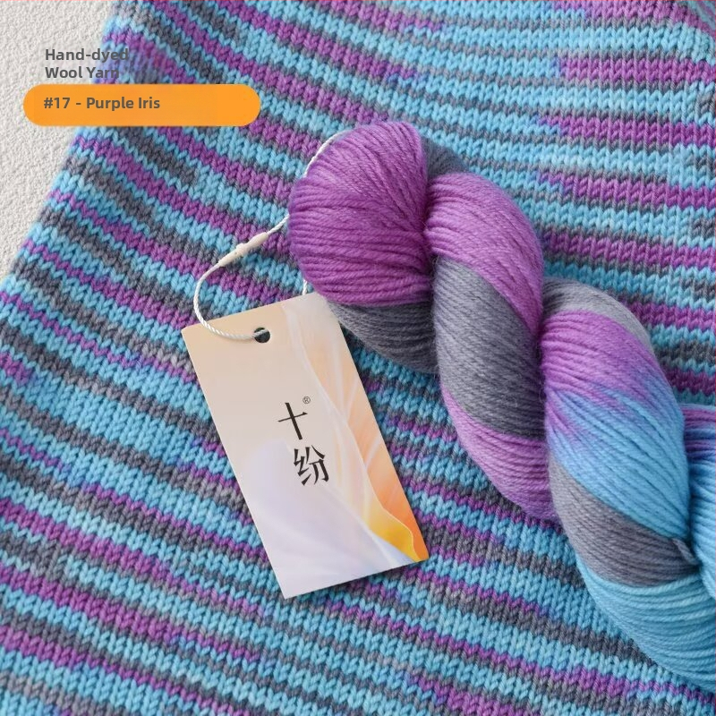 Ručne farbená vlna priadza (zmiešaná priadza; priadza na motúky; ring-spun; na ručné pletenie; Produktové číslo: 80 ručne farbená vlna priadza)