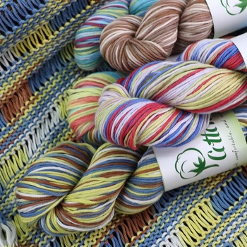 Прежда за DIY плетене: чист памук, ръчно боядисана прежда със сегментно боядисване, за детски пуловер и шал