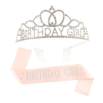 Dievčenská narodeninová koruna s ramenným popruhom — Ručne vyrobené; Prispôsobiteľné; Značka Hengzhou; Materiál: Tkanina