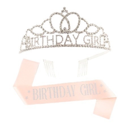 Dievčenská narodeninová koruna s ramenným popruhom — Ručne vyrobené; Prispôsobiteľné; Značka Hengzhou; Materiál: Tkanina