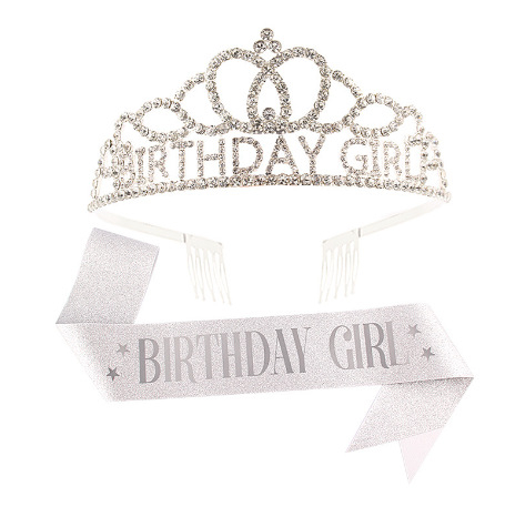 Dievčenská narodeninová koruna s ramenným popruhom — Ručne vyrobené; Prispôsobiteľné; Značka Hengzhou; Materiál: Tkanina