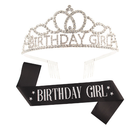 Dievčenská narodeninová koruna s ramenným popruhom — Ručne vyrobené; Prispôsobiteľné; Značka Hengzhou; Materiál: Tkanina