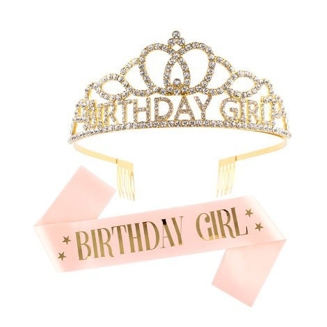 Dievčenská narodeninová koruna s ramenným popruhom — Ručne vyrobené; Prispôsobiteľné; Značka Hengzhou; Materiál: Tkanina