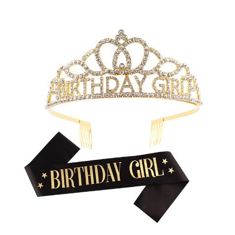 Dievčenská narodeninová koruna s ramenným popruhom — Ručne vyrobené; Prispôsobiteľné; Značka Hengzhou; Materiál: Tkanina