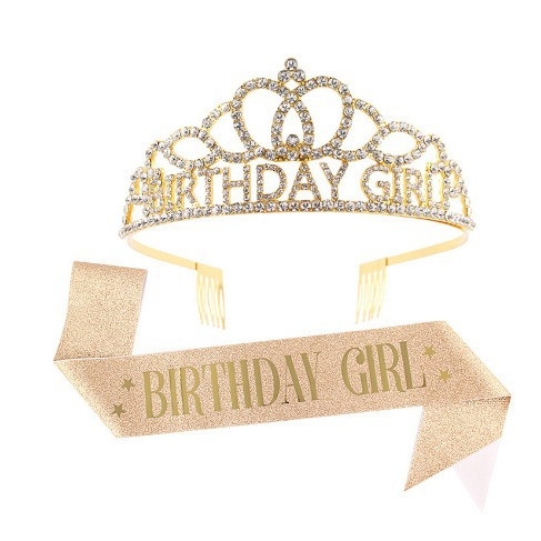 Dievčenská narodeninová koruna s ramenným popruhom — Ručne vyrobené; Prispôsobiteľné; Značka Hengzhou; Materiál: Tkanina