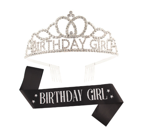 Dievčenská narodeninová koruna s ramenným popruhom — Ručne vyrobené; Prispôsobiteľné; Značka Hengzhou; Materiál: Tkanina