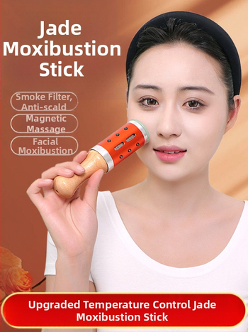 Prenosná masážna tyč / masážny kladivo – zariadenie z jadeitu+kov+drevo, Yu xi tang, 300 g, pre fitness a krásu