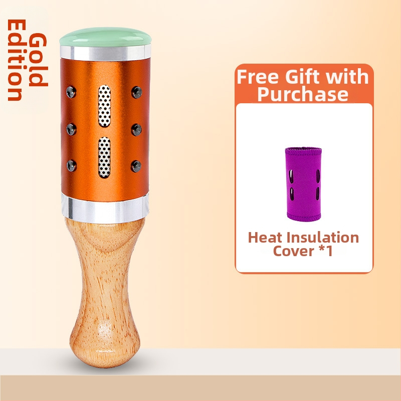 Prenosná masážna tyč / masážny kladivo – zariadenie z jadeitu+kov+drevo, Yu xi tang, 300 g, pre fitness a krásu