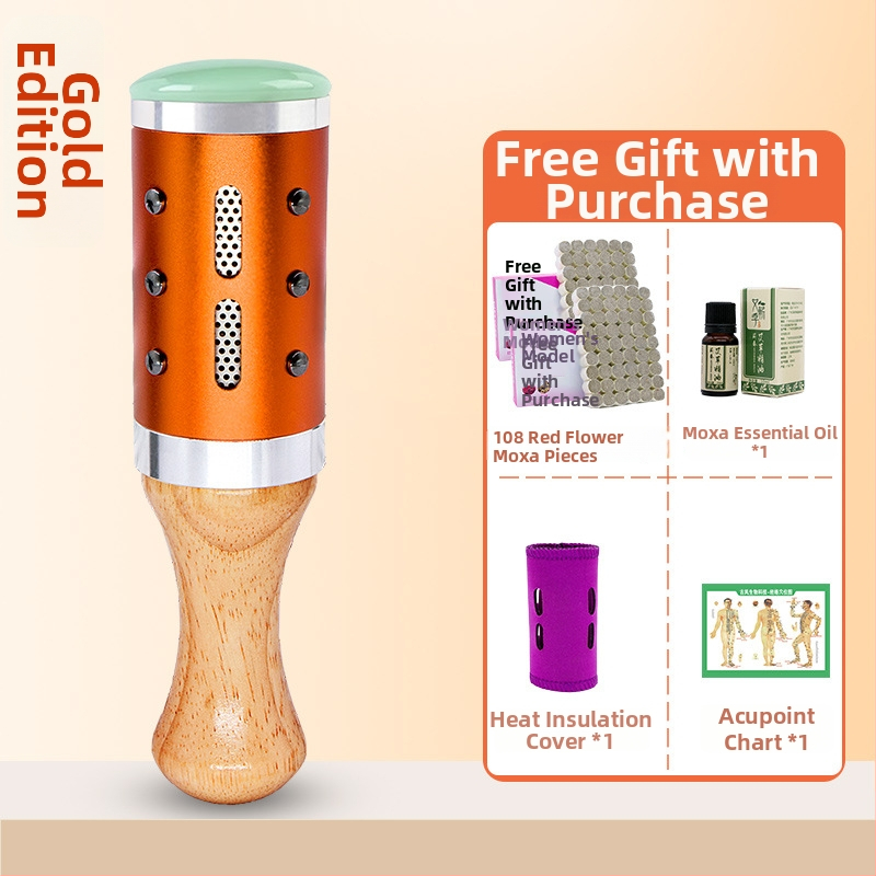 Prenosná masážna tyč / masážny kladivo – zariadenie z jadeitu+kov+drevo, Yu xi tang, 300 g, pre fitness a krásu