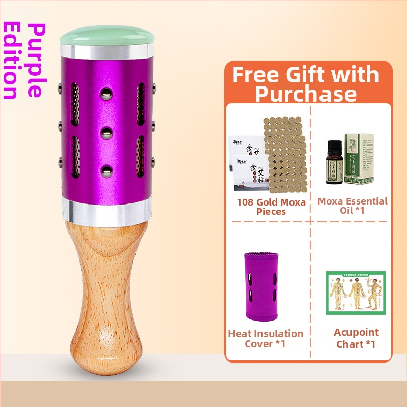 Prenosná masážna tyč / masážny kladivo – zariadenie z jadeitu+kov+drevo, Yu xi tang, 300 g, pre fitness a krásu