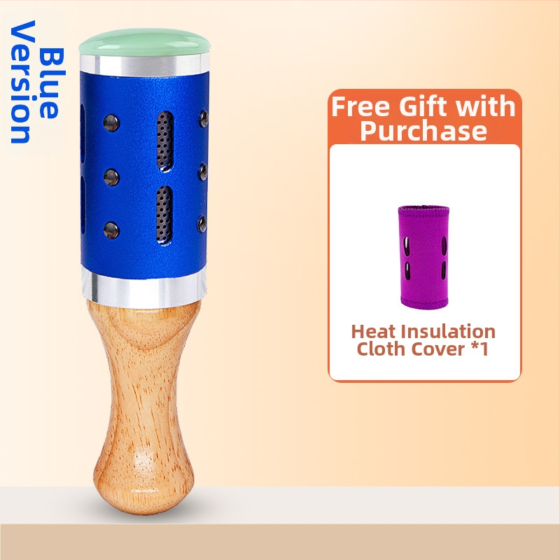 Prenosná masážna tyč / masážny kladivo – zariadenie z jadeitu+kov+drevo, Yu xi tang, 300 g, pre fitness a krásu