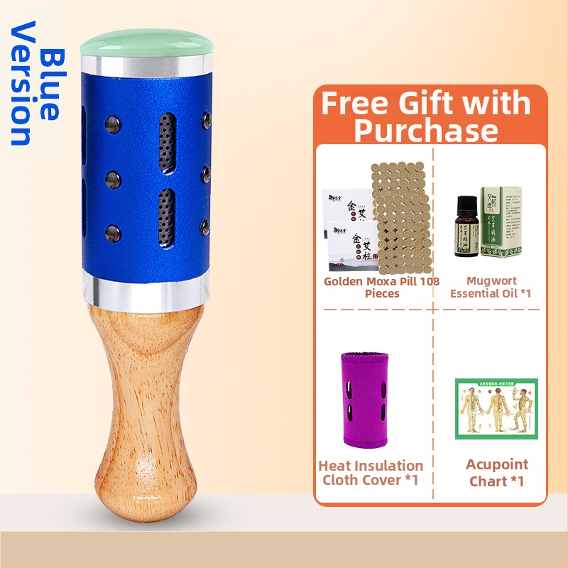 Prenosná masážna tyč / masážny kladivo – zariadenie z jadeitu+kov+drevo, Yu xi tang, 300 g, pre fitness a krásu