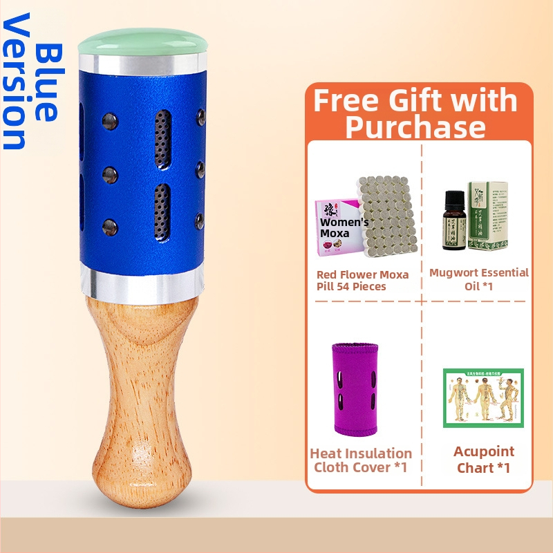 Prenosná masážna tyč / masážny kladivo – zariadenie z jadeitu+kov+drevo, Yu xi tang, 300 g, pre fitness a krásu