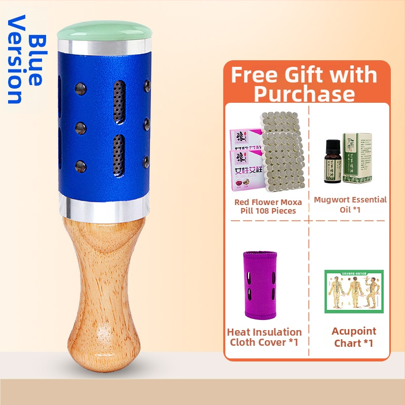 Prenosná masážna tyč / masážny kladivo – zariadenie z jadeitu+kov+drevo, Yu xi tang, 300 g, pre fitness a krásu