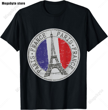 Eiffel Tower Paris T-särk - Laisva lõikega, ümmarguse kaelusega, lühikeste varrukatega, trükk logoga, 91-95% puuvill