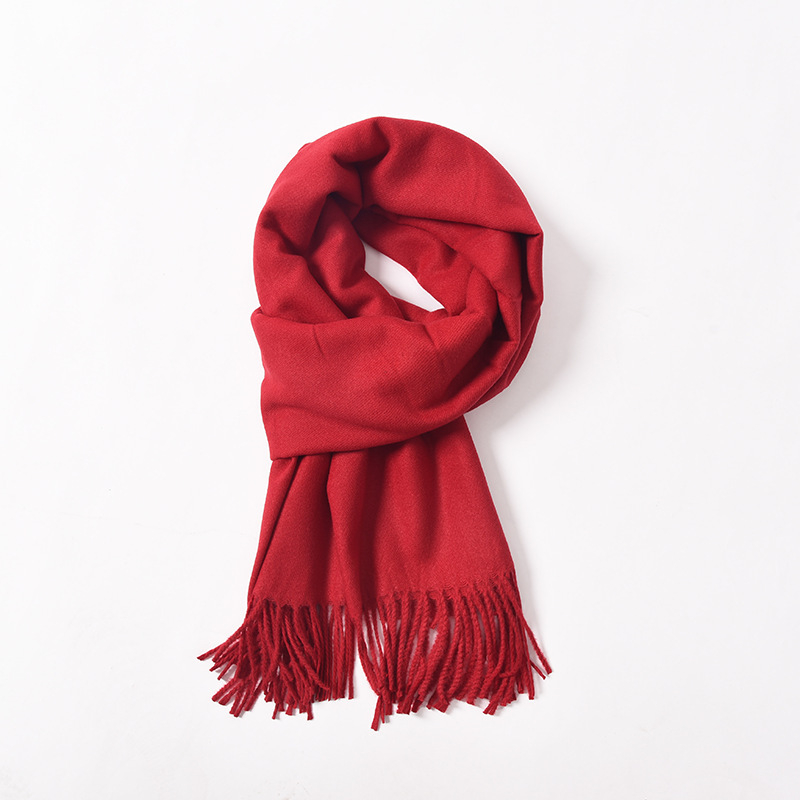 Șal din cașmire artificial, cu ciucuri, tricot twill, pentru iarnă, poliester