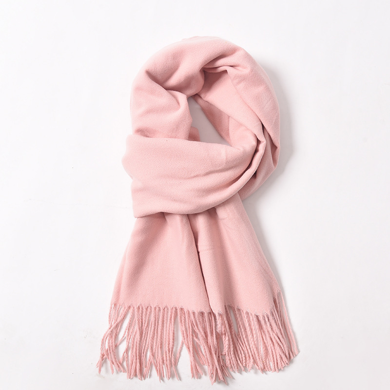 Șal din cașmire artificial, cu ciucuri, tricot twill, pentru iarnă, poliester