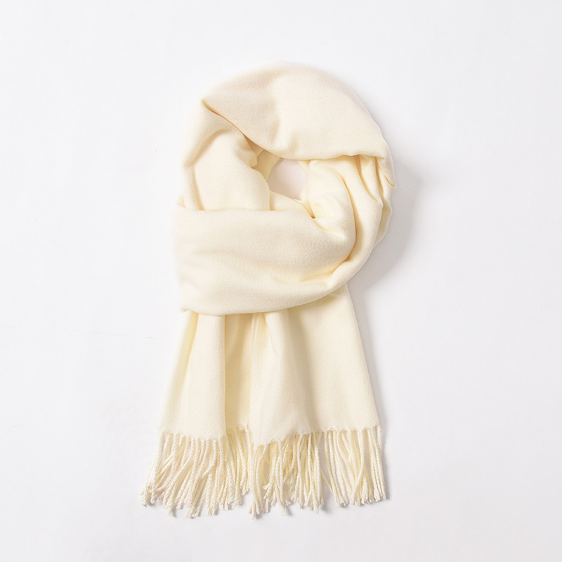 Șal din cașmire artificial, cu ciucuri, tricot twill, pentru iarnă, poliester