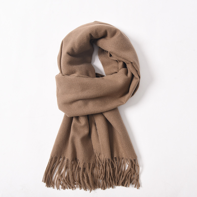 Șal din cașmire artificial, cu ciucuri, tricot twill, pentru iarnă, poliester