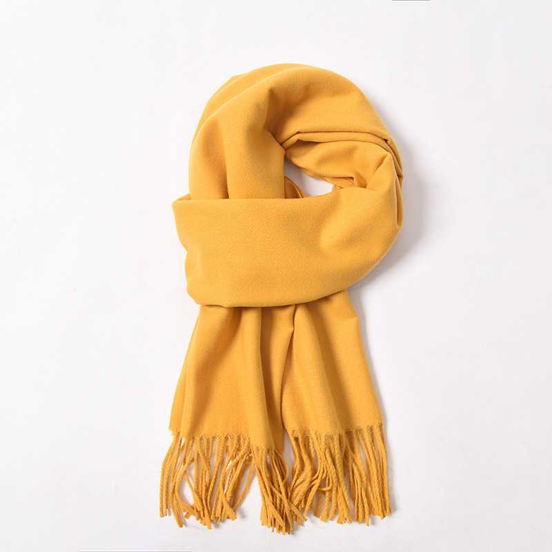 Șal din cașmire artificial, cu ciucuri, tricot twill, pentru iarnă, poliester