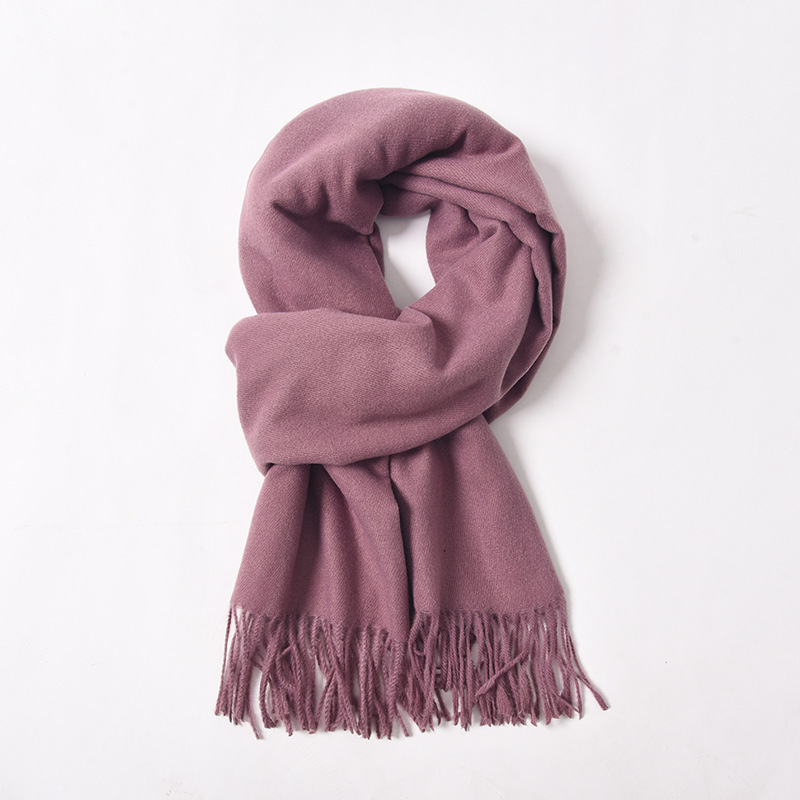 Șal din cașmire artificial, cu ciucuri, tricot twill, pentru iarnă, poliester