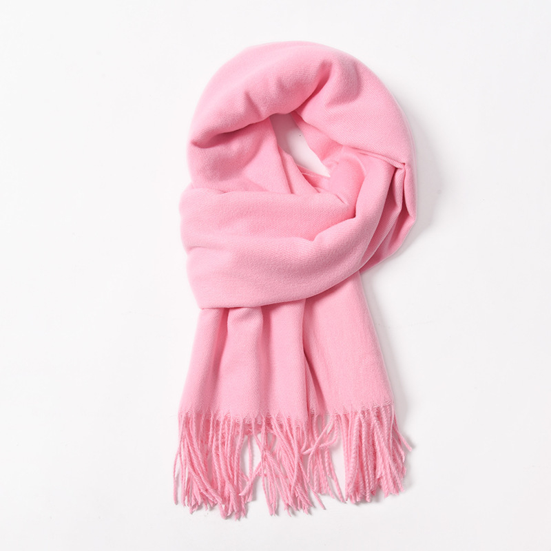 Șal din cașmire artificial, cu ciucuri, tricot twill, pentru iarnă, poliester