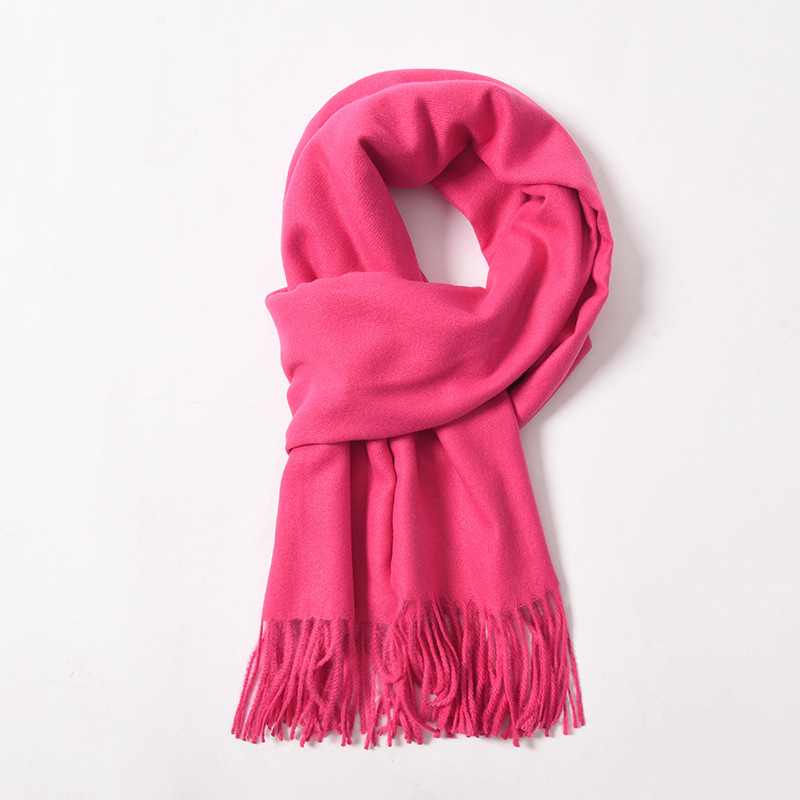 Șal din cașmire artificial, cu ciucuri, tricot twill, pentru iarnă, poliester