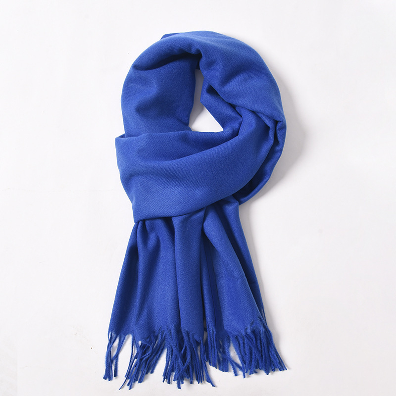 Șal din cașmire artificial, cu ciucuri, tricot twill, pentru iarnă, poliester