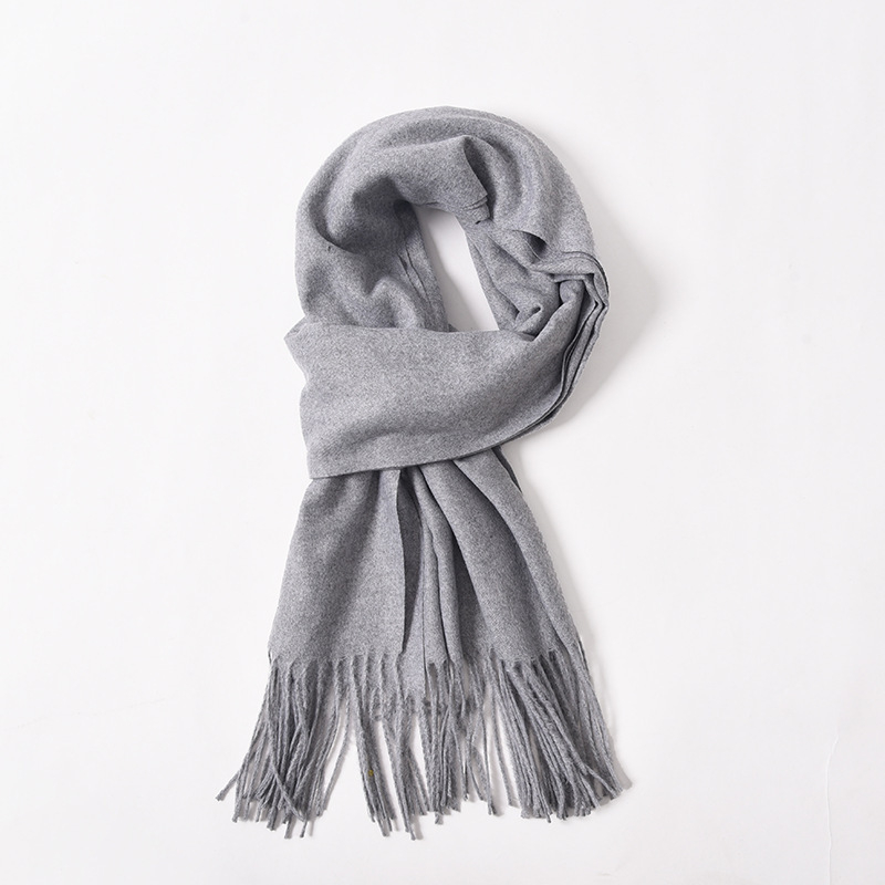 Șal din cașmire artificial, cu ciucuri, tricot twill, pentru iarnă, poliester