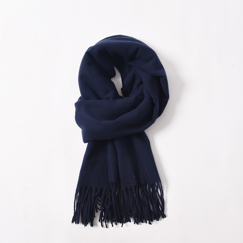 Șal din cașmire artificial, cu ciucuri, tricot twill, pentru iarnă, poliester