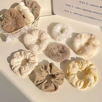 Plyšová gumička do vlasov pre deti – štýl Kórea/Japonsko, doplnok do vlasov, jar 2021