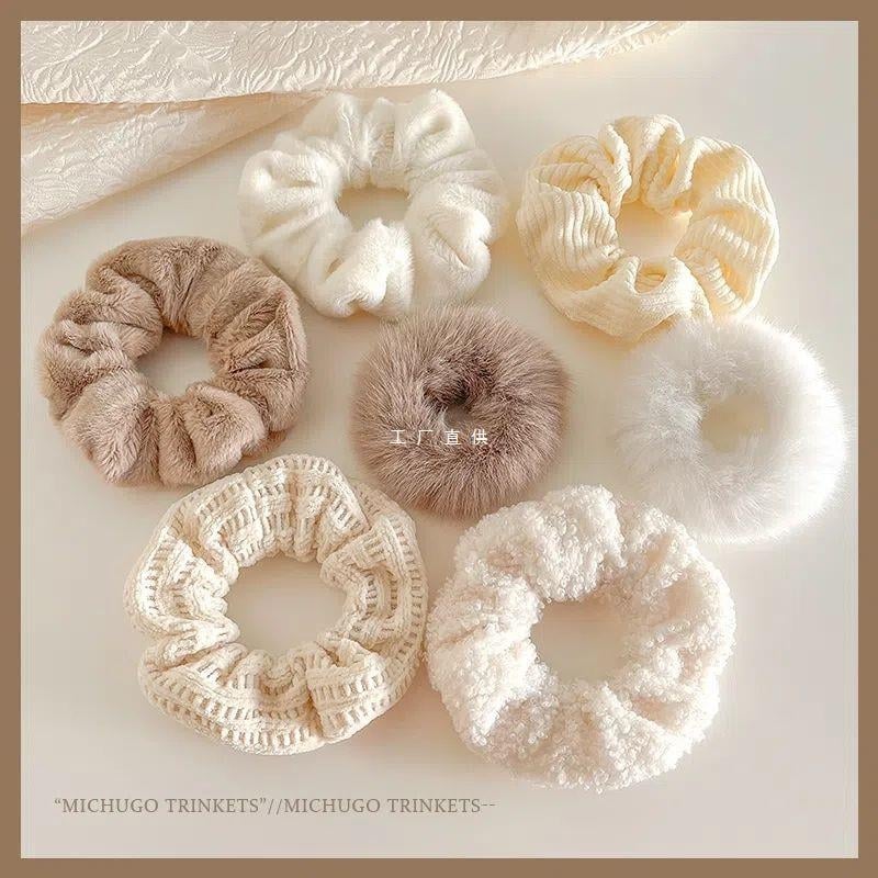 Plyšová gumička do vlasov pre deti – štýl Kórea/Japonsko, doplnok do vlasov, jar 2021
