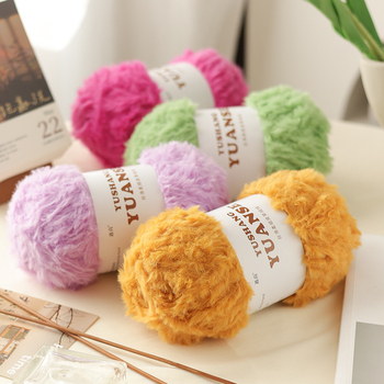 Faux fur velvet priadza na pletenie, Siro spinning, tvar priadze: zhluk, 100 g