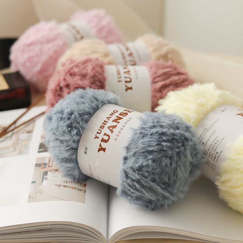 Faux fur velvet priadza na pletenie, Siro spinning, tvar priadze: zhluk, 100 g
