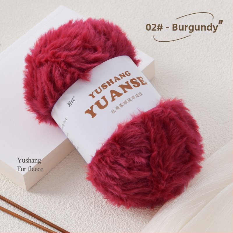 Faux fur velvet priadza na pletenie, Siro spinning, tvar priadze: zhluk, 100 g