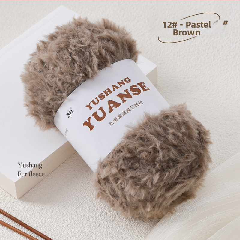 Faux fur velvet priadza na pletenie, Siro spinning, tvar priadze: zhluk, 100 g