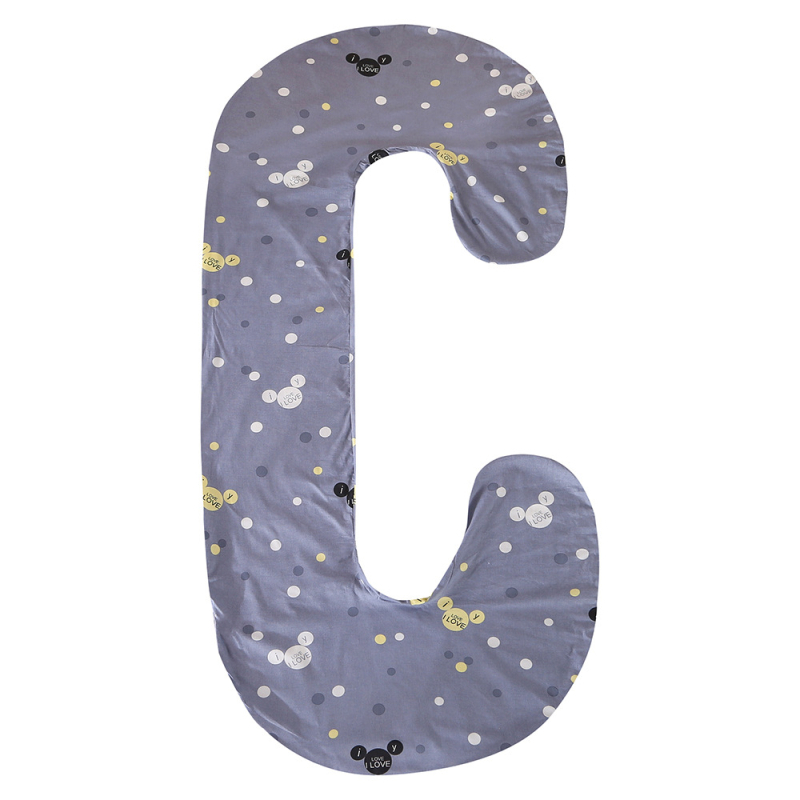 Tehotenský vankúš, tvar C, jadro z čistého bavlneného vlákna, hmotnosť 0,3 kg, výplň: polyesterové vlákno, možnosť personalizácie