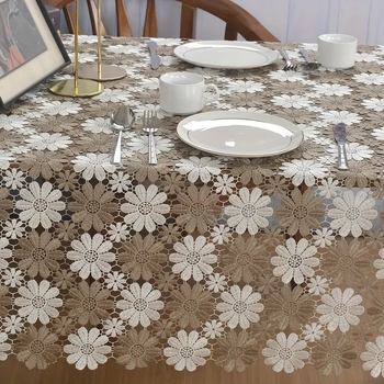 Polüestrist laudlina, pastorali stiil, lillemuster, ristkülikukujuline, libisemisvastane