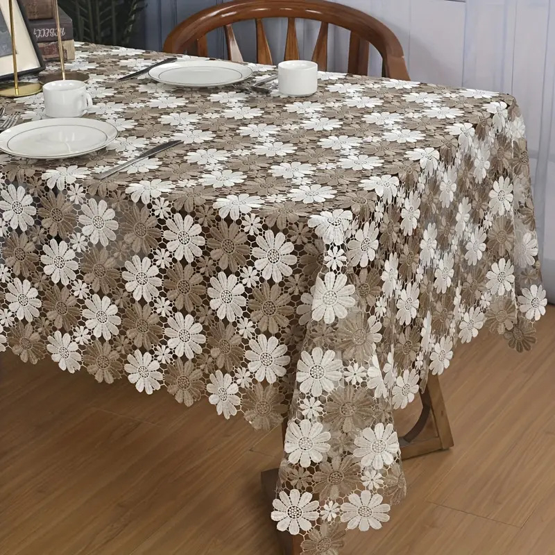 Polüestrist laudlina, pastorali stiil, lillemuster, ristkülikukujuline, libisemisvastane