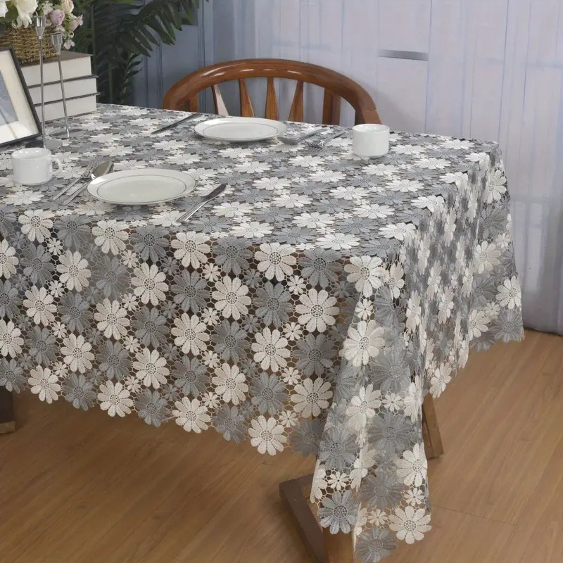 Polüestrist laudlina, pastorali stiil, lillemuster, ristkülikukujuline, libisemisvastane