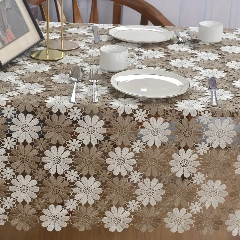 Polüestrist laudlina, pastorali stiil, lillemuster, ristkülikukujuline, libisemisvastane